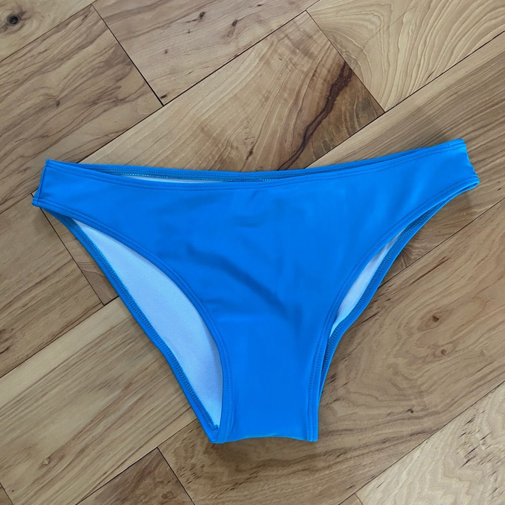 Blue full coverage bikini bottoms, XL